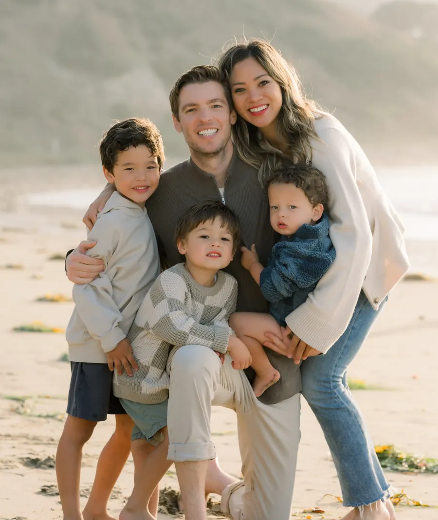Dr. Robert Berger with his family on a Southern California beach